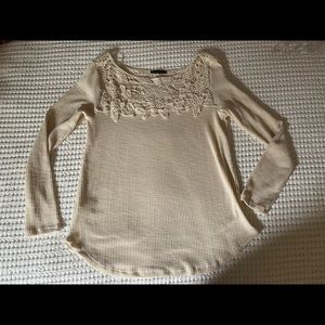 Staccato Long Sleeve Cream Shirt - medium